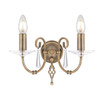 Elstead Artisan 2 Light Wall Light Aged Brass Scroll Design