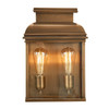 Elstead Old Bailey Large Aged Brass Outdoor Wall Lantern 2 Light