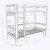 Dimension drawing of Vipack Forrest solid oak rustic bunk bed 90x200cm with full measurements