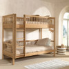 Forrest Solid Oak Bunk Bed 90x200cm Natural Rustic Oak Convertible Kids Wooden Bunk