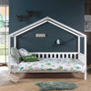 White House Bed Solid Wood Trendy Scandi Design 90x200cm Dallas