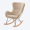 Soft Beige Fabric Rocking Chair Ergonomic Kids Bedroom