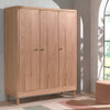 Large Solid Oak Wardrobe 3-Door Scandi Style 138 cm - Forrest