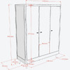 Large Solid Oak Wardrobe 3-Door Scandi Style 138 cm - Forrest