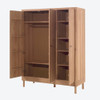 Large Solid Oak Wardrobe 3-Door Scandi Style 138 cm - Forrest