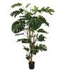 Artificial Split Philo plant with large tropical split leaves and a natural-looking trunk