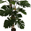 Artificial Split Philo plant with large tropical split leaves and a natural-looking trunk