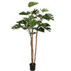 Split Philo Artificial Plant 210cm Green Silk Leaves & Natural Trunk