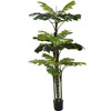 Split Philo Artificial Plant 150cm Green Silk Leaves & Natural Trunk