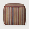 Ethnicraft Zahara Striped Outdoor Pouf - Terracotta