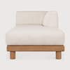 Ethnicraft Teak Monocle Outdoor White Single Chaise - Left
