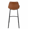 Pair of Brown Leather Bar Chair - Franky OUTLET