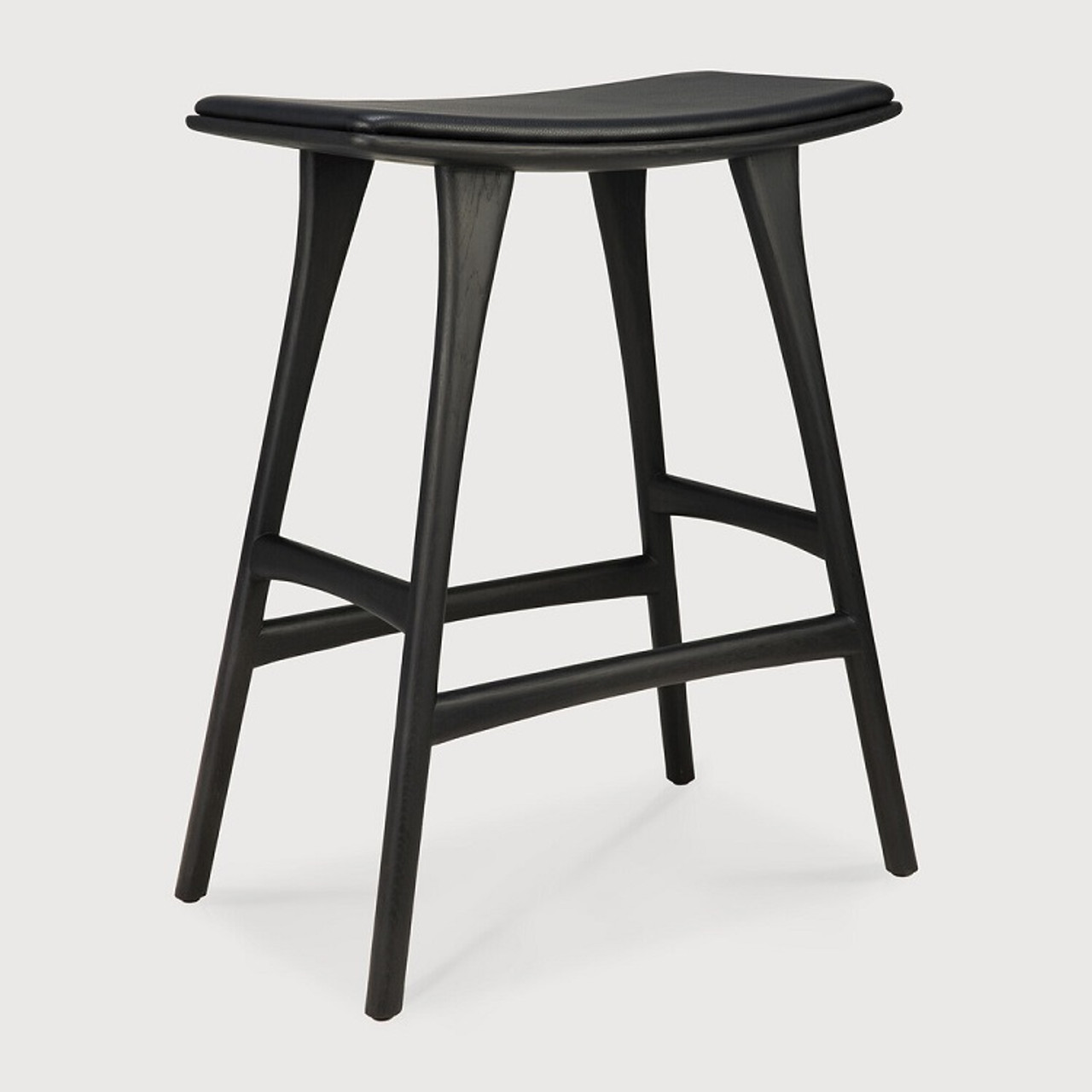 Black leather stool outlet