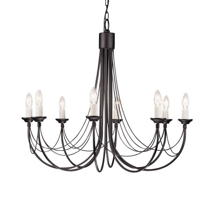 Elstead Carisbrooke 8 Light Black Chandelier | 4 Living