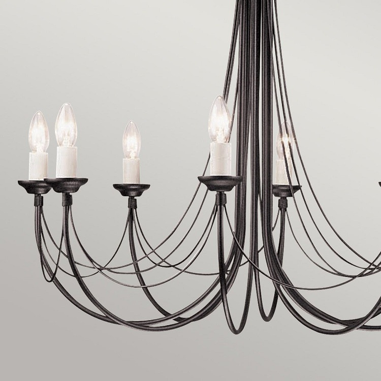 Elstead Carisbrooke 8 Light Black Chandelier | 4 Living
