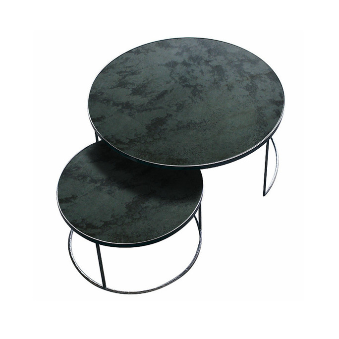 Ethnicraft Notre Monde Round Nesting Coffee Table Charcoal