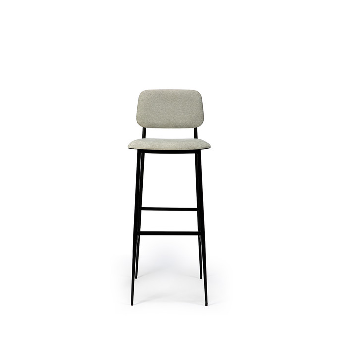 Ethnicraft DC Bar Stool With Backrest Light Grey