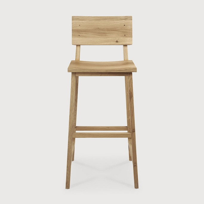 Ethnicraft Varnished Oak Bar Stool N4