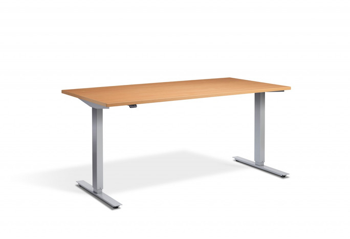 Height Adjustable Beech Lavoro Desk - Zero