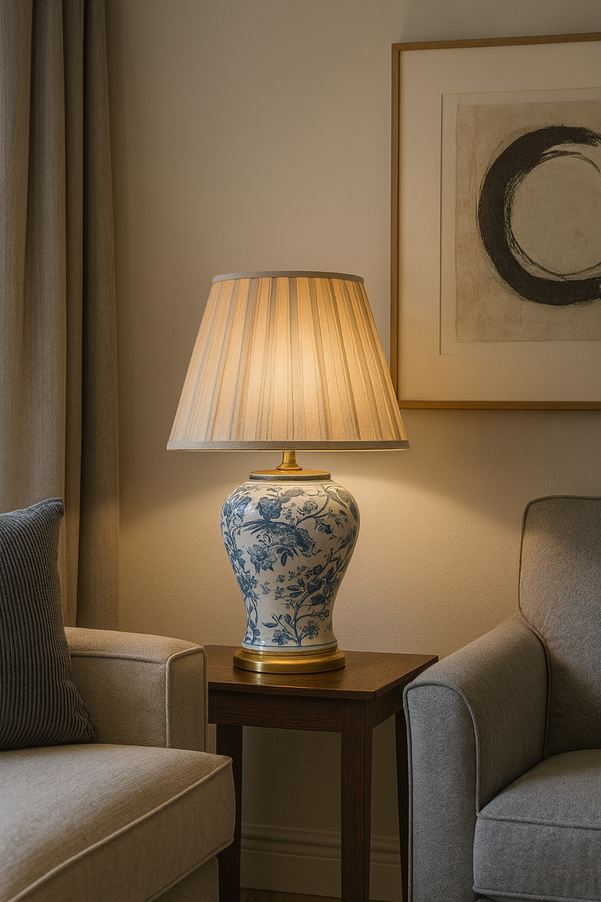 Oriental Vase Table Lamp - Tropical Birds