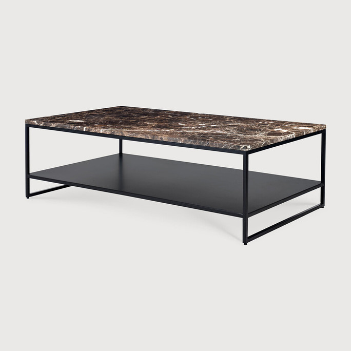 Ethnicraft Stone Coffee Table - Dark Emperador Marble