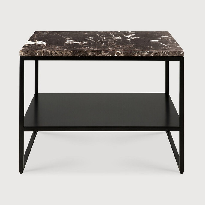 Ethnicraft Stone Side Table - Dark Emperador Marble