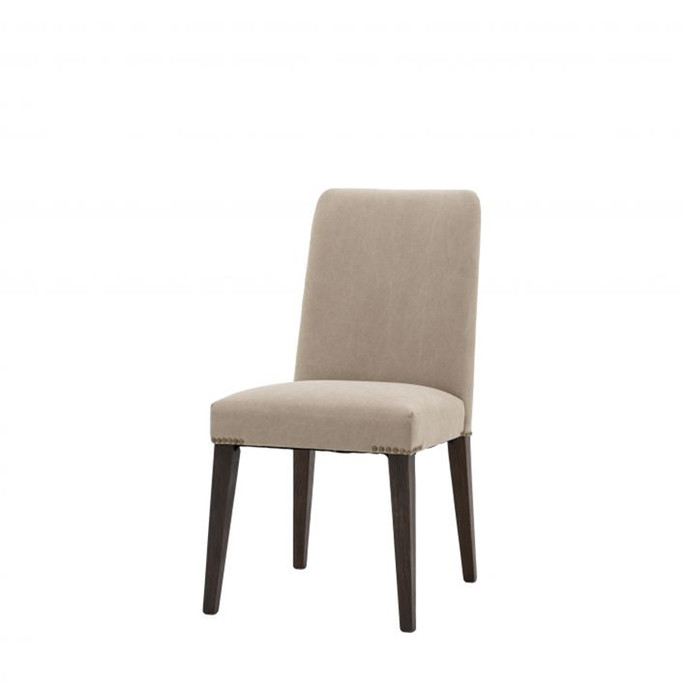 Traditional Dark Brown Pair of Dining Chairs
