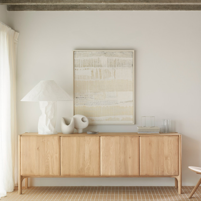 Ethnicraft PI Oak Sideboard with Rounded Corners