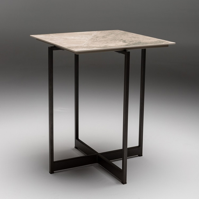 Ceramic Stone Sand Grey Square  Side Table Scottsdale