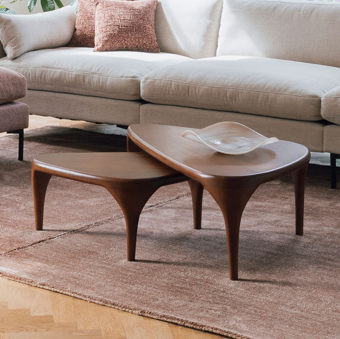 Mid Century Coffee Table Walnut Set of Two - Isla