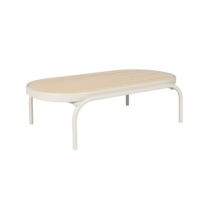Aluminium & Oak Effect Outdoor Coffee Table  - Vista