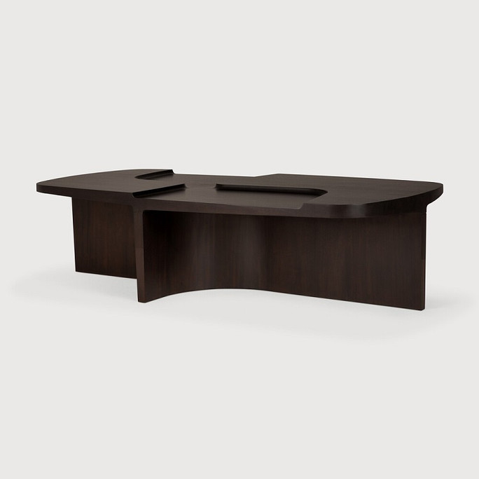 Ethnicraft Dark Wood Coffee Table Brutalist