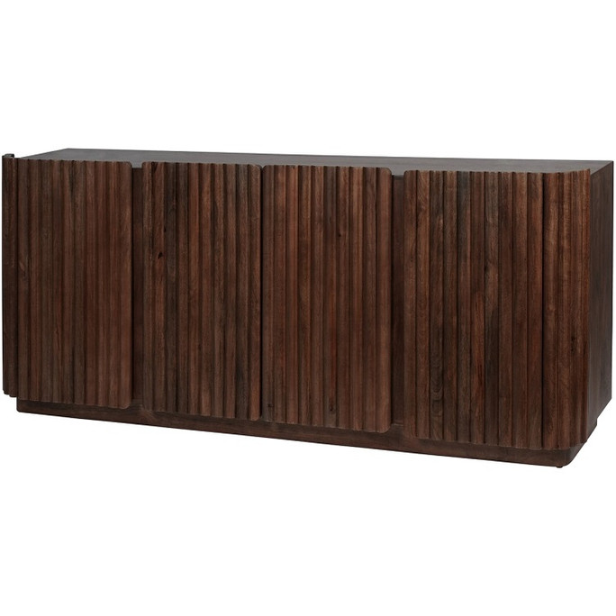Libra Monterey Four Door Dark Wooden Sideboard 175cm Reeded Fluted Doors