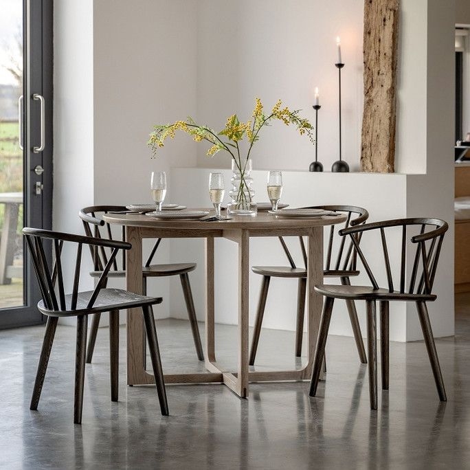 Gallery Direct Craft Smoked Oak Round Dining Table