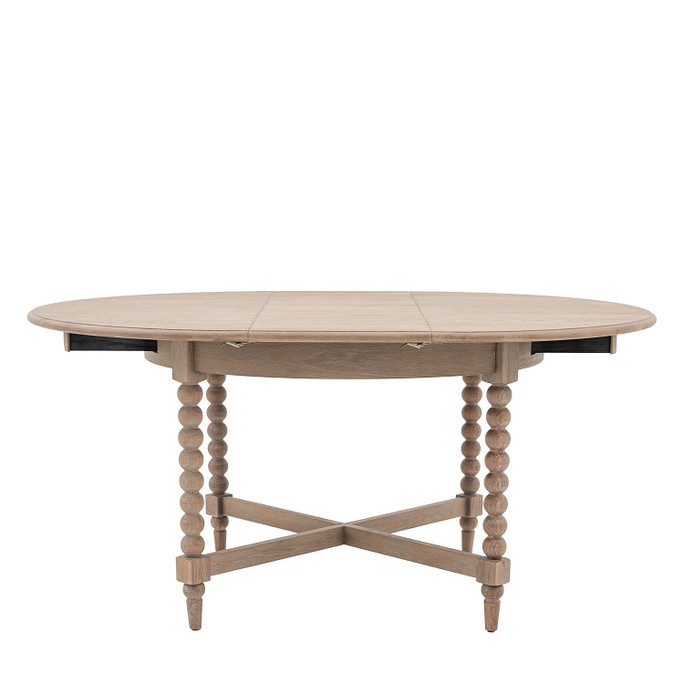 Gallery Direct Artisan Natural Oak Round Ext Dining Table 1200/1600x1200x750m Gallery Direct Artisan Natural Oak Round Ext Dining Table 1200/1600x1200x750m
