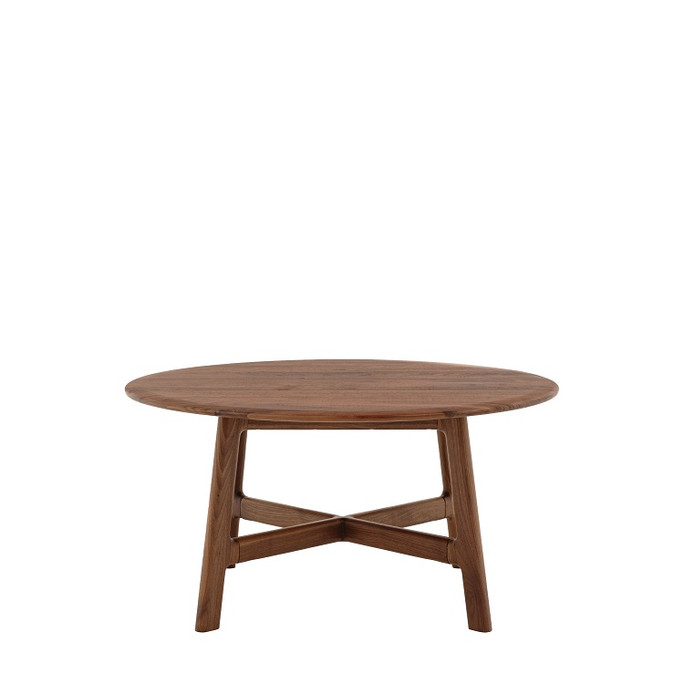 Gallery Direct Madrid Walnut Round Coffee Table 80x80x40 Gallery Direct Madrid Walnut Round Coffee Table 80x80x40
