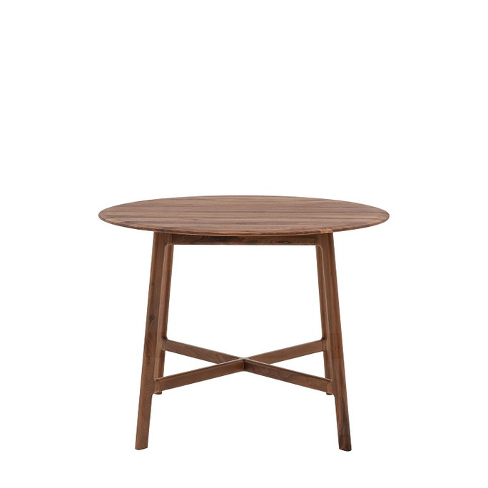 Gallery Direct Madrid Walnut Round Dining Table 100x100x75