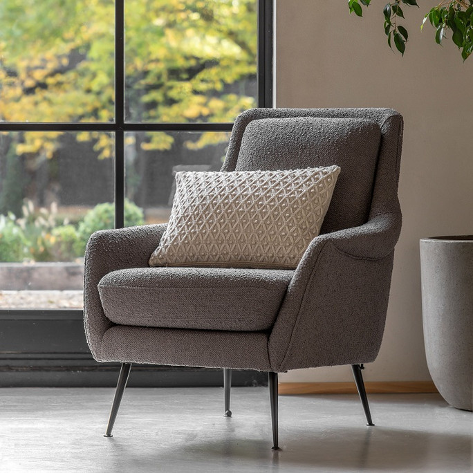Gallery Direct Brompton Dark Grey Linen Armchair – Modern Gallery Direct Brompton Dark Grey Linen Armchair – Modern