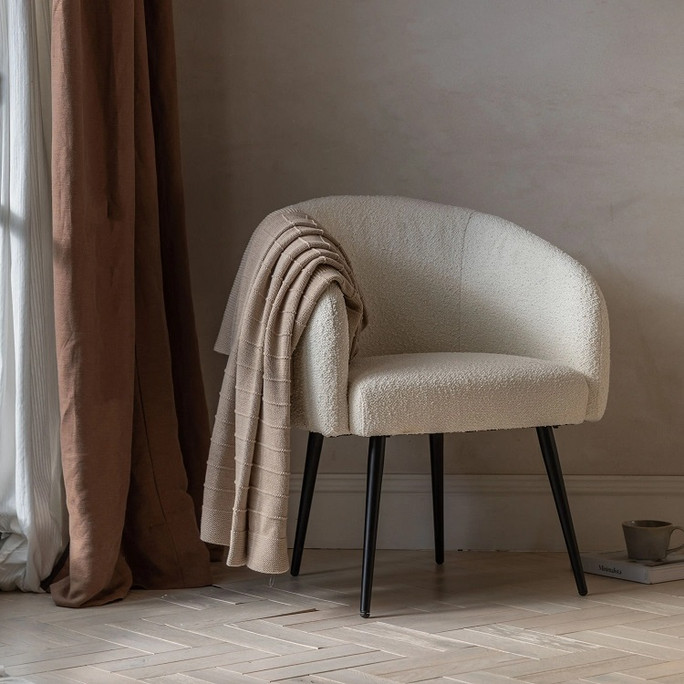 Gallery Direct Bugatti Off White Fabric Armchair – Modern