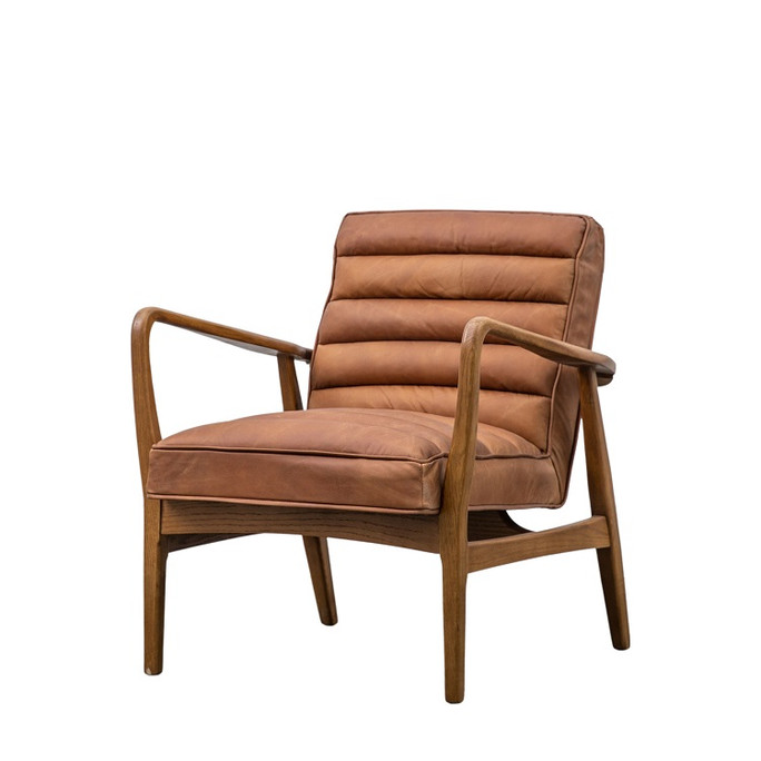 Gallery Direct Datsun Vintage Brown Leather Armchair – Modern