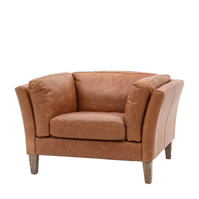 Gallery Direct Ebury Brown Leather Armchair – Modern