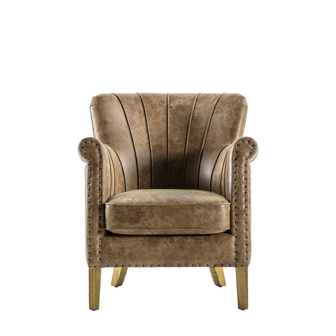 Gallery Direct Hickman Brown Leather Armchair – Modern Gallery Direct Hickman Brown Leather Armchair – Modern