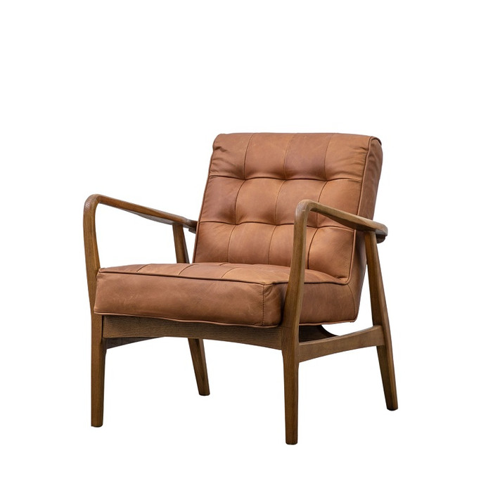 Gallery Direct Humber Vintage Brown Leather Armchair – Modern Gallery Direct Humber Vintage Brown Leather Armchair – Modern