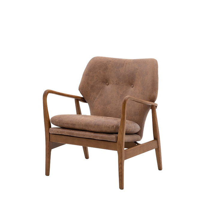 Gallery Direct Jensen Brown Leather Armchair – Modern Gallery Direct Jensen Brown Leather Armchair – Modern