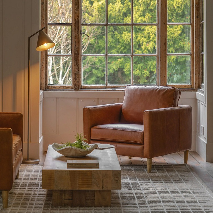 Gallery Direct Osborne Brown Leather Armchair – Modern