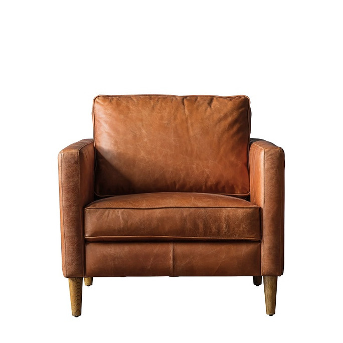 Gallery Direct Osborne Brown Leather Armchair – Modern