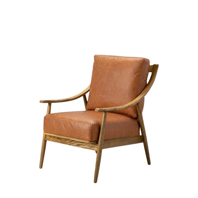 Gallery Direct Reliant Brown Leather Armchair – Modern