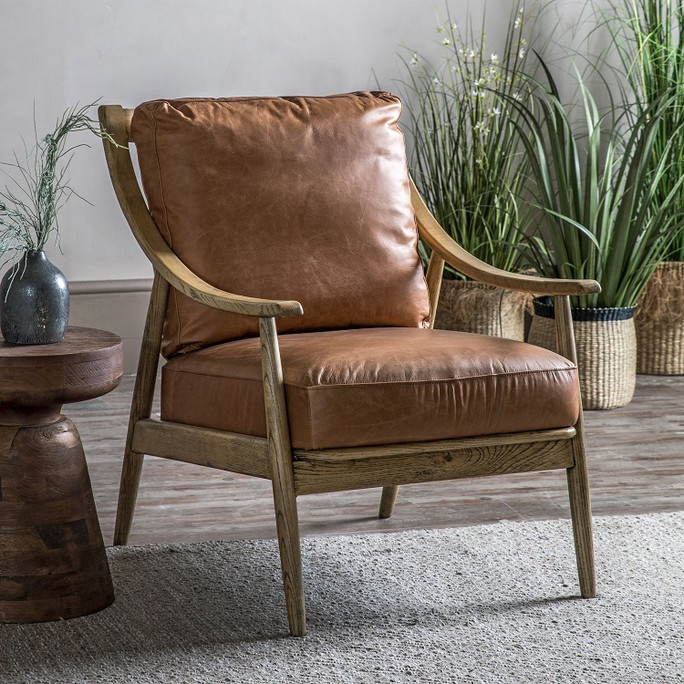 Gallery Direct Reliant Brown Leather Armchair – Modern