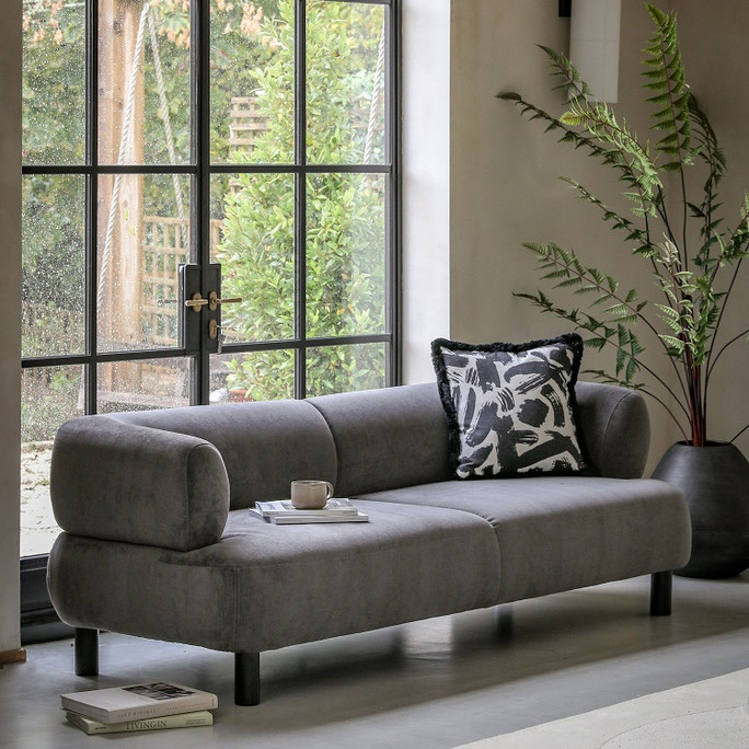Gallery Direct Ardo Anthracite Fabric 3‑Seater Sofa – Modern Gallery Direct Ardo Anthracite Fabric 3‑Seater Sofa – Modern