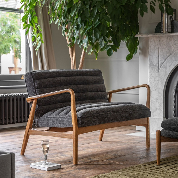 Gallery Direct Datsun Charcoal Boucle 2‑Seater Sofa – Modern Gallery Direct Datsun Charcoal Boucle 2‑Seater Sofa – Modern